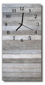 Sklenené hodiny vertikálne Šedé drevo 30x60 cm