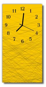 Sklenené hodiny vertikálne Umelo žltej čiary 30x60 cm