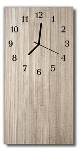 Sklenené hodiny vertikálne Béžové drevo 30x60 cm