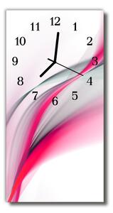 Sklenené hodiny vertikálne Umelecká abstraktné ružová 30x60 cm