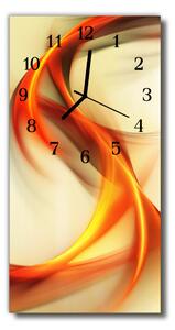 Sklenené hodiny vertikálne Abstraktné oranžová grafika 30x60 cm