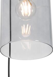 Moderná závesná lampa mosadzná s dymovým sklom 3-svetlá - Vidra