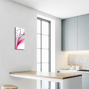 Sklenené hodiny vertikálne Umelecká abstraktné ružová 30x60 cm