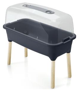 Plastové parenisko na drevených nožičkách ISEW780H 77 cm - antracit