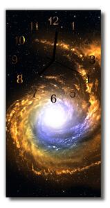 Sklenené hodiny vertikálne Cosmos galaxie farebná 30x60 cm