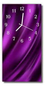 Sklenené hodiny vertikálne Plátno fialové línie 30x60 cm