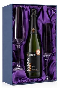 DELUX BRUT fľaša sektu a poháre (1 + 2)