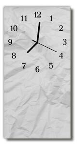 Sklenené hodiny vertikálne Biely papier 30x60 cm