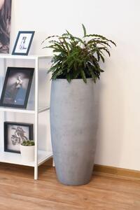 Kvetináč OPUS, sklolaminát, výška 80 cm, betón-design sivý