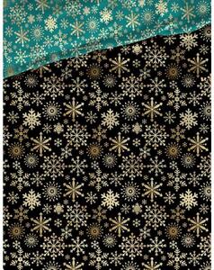Carbotex Vianočné bavlnené obliečky Vločky zlaté Rozmer: 1x70x90 / 1x140x200 cm