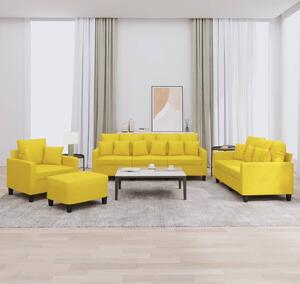 Maison Exclusive – 4-dielna sedacia súprava s vankúšmi, svetložltá látka
