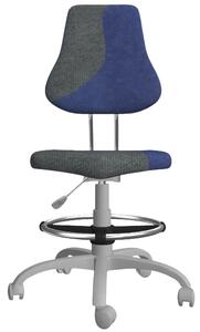 ALBA detská rastúca stolička FUXO S-line tmavo modrá-šedá + oporný kruh na nohy