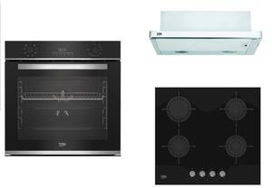Set spotrebičov Beko-rúra BBIM13300X, doska HILG64220S, odsávač CTB6407X