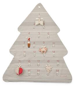 Textilný adventný kalendár Natalie Stripes Sandy / Classic Navy