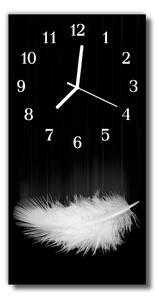 Sklenené hodiny vertikálne Čierne pero 30x60 cm