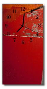 Sklenené hodiny vertikálne Červená farba 30x60 cm