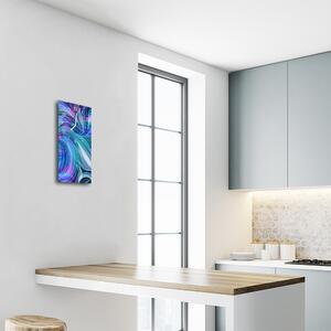 Sklenené hodiny vertikálne Umenie abstrakcie modrá 30x60 cm