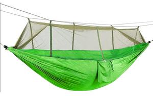 Verk 27125 Turistická hamaka s moskytiérou 270 x 140 cm zelená