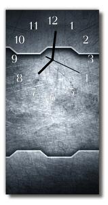Sklenené hodiny vertikálne Kovové kovové striebro 30x60 cm