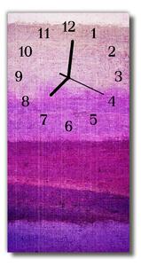Sklenené hodiny vertikálne Maľovaná farba fialová 30x60 cm