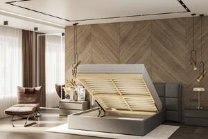 - Moderná čalúnená posteľ EMPORIO FARBA: tmavosivá, ROZMER: Pre matrac 160 x 200 cm