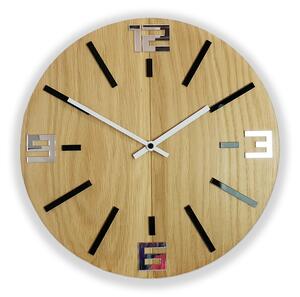 ModernClock Nástenné hodiny Sheen Wood hnedo-čierne