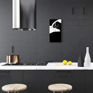 Sklenené hodiny vertikálne Umenie abstrakcie čierna 30x60 cm
