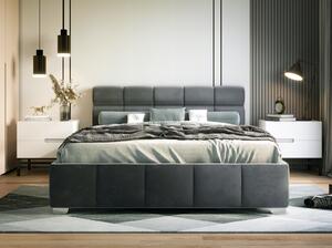 - Dizajnová posteľ BARCELONA FARBA: tmavosivá, ROZMER: Pre matrac 160 x 200 cm