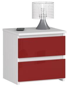 Avord Nočný stolík CL2 40 cm biely/červený