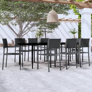Maison Exclusive – 9-dielna záhradná jedálenská súprava, čierna