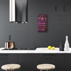 Sklenené hodiny vertikálne Kuchyňa s fialovým obložením 30x60 cm