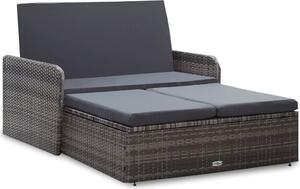 Maison Exclusive – 2-dielna záhradná súprava s vankúšmi, poly ratan, sivá