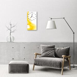 Sklenené hodiny vertikálne Umenie abstrakcie žltá 30x60 cm