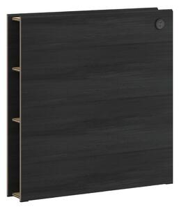 Čelo k posteli L BLACK s poličkami (100 cm)