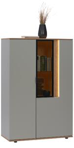 VYSOKÁ KOMODA, farba duba, svetlosivá, 92,9/136,6/42 cm Dieter Knoll - Komody