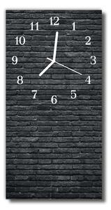 Nástenné hodiny vertikálne Príroda čierne tehly 30x60 cm