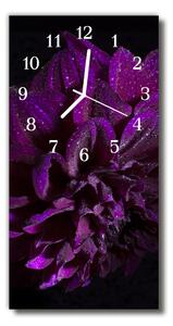 Nástenné hodiny vertikálne Kvety pivoňka purpurová rosa 30x60 cm