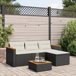 Maison Exclusive – 3-dielna záhradná súprava s vankúšmi, čierna, polyratan