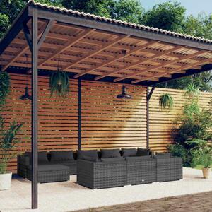 Maison Exclusive – 10-dielna záhradná súprava s vankúšmi, sivá, polyratan