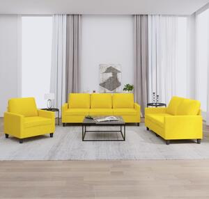 Maison Exclusive – 3-dielna sedacia súprava s vankúšmi, svetložltá látka