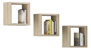 Ak furniture Súprava políc Kika 25x25 cm dub sonoma