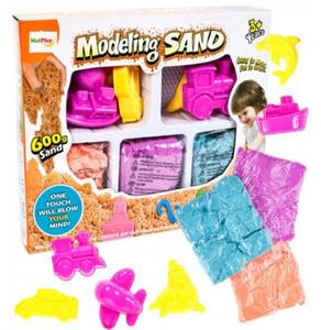 MalPlay Kinetický piesok + formičky 3 farby 600g