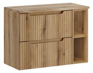 Comad Závěsná skříňka pod umyvadlo Nova Oak Nature s deskou 80 cm dub coast evoke