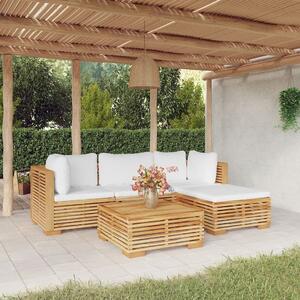 Maison Exclusive – 5-dielna záhradná súprava s vankúšmi z masívneho teakového dreva