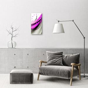 Nástenné hodiny vertikálne Umenie abstrakcia fialových línií 30x60 cm