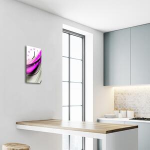 Nástenné hodiny vertikálne Umenie abstrakcia fialových línií 30x60 cm