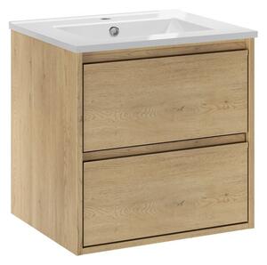 Comad Závěsná skříňka Viola Lava se zápustným umyvadlem 50 cm dub cremona