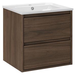 Comad Závěsná skříňka Villa Lava se zápustným umyvadlem 50 cm ořech