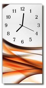 Nástenné hodiny vertikálne Umenie abstrakcie oranžová 30x60 cm