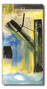 Sklenené hodiny vertikálne Umelecký vzor farebný 30x60 cm